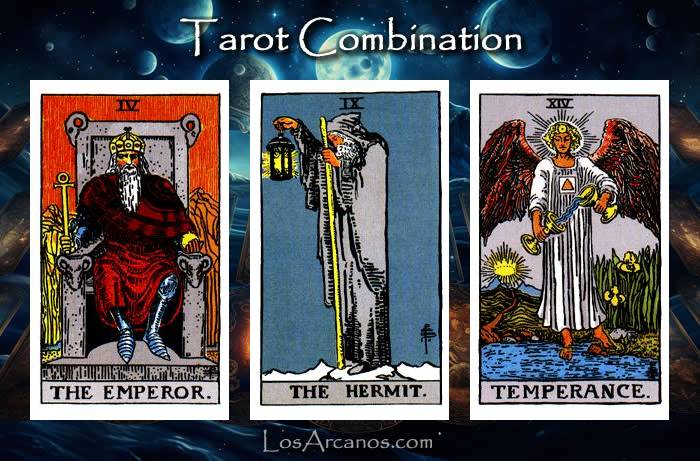 Combination THE EMPEROR, THE HERMIT and TEMPERANCE