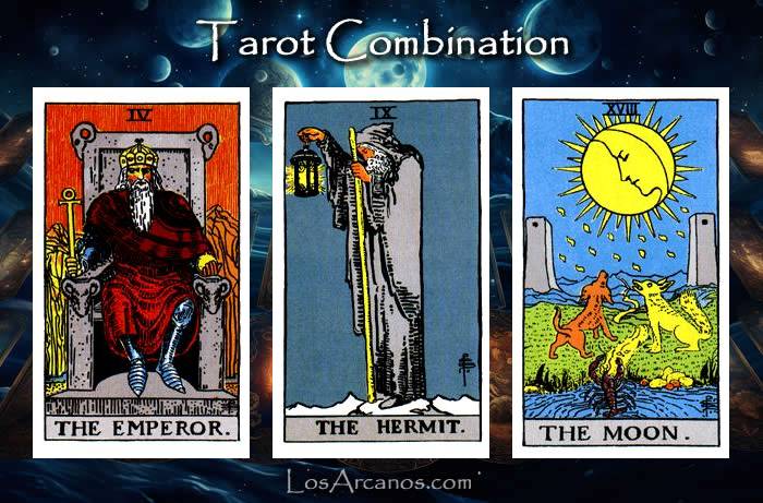 Combination THE EMPEROR, THE HERMIT and THE MOON