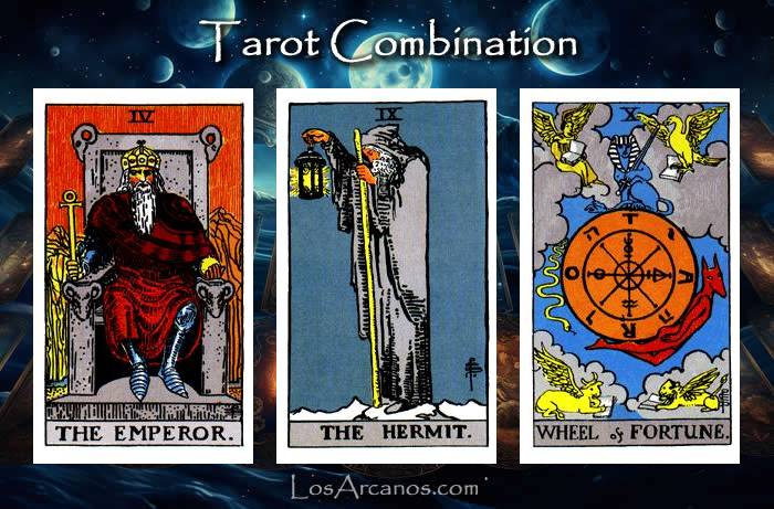 Combination THE EMPEROR, THE HERMIT and WHEEL OF FORTUNE