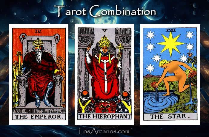 Combination THE EMPEROR, THE HIEROPHANT and THE STAR