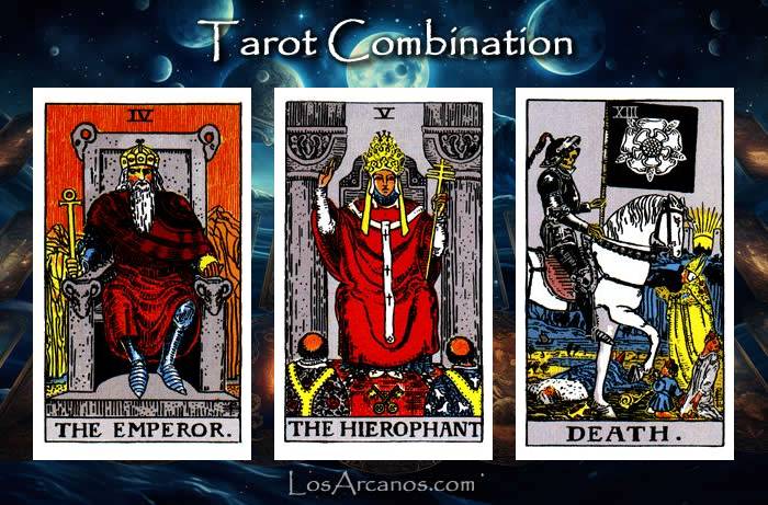 Combination THE EMPEROR, THE HIEROPHANT and TRANSFORMATION