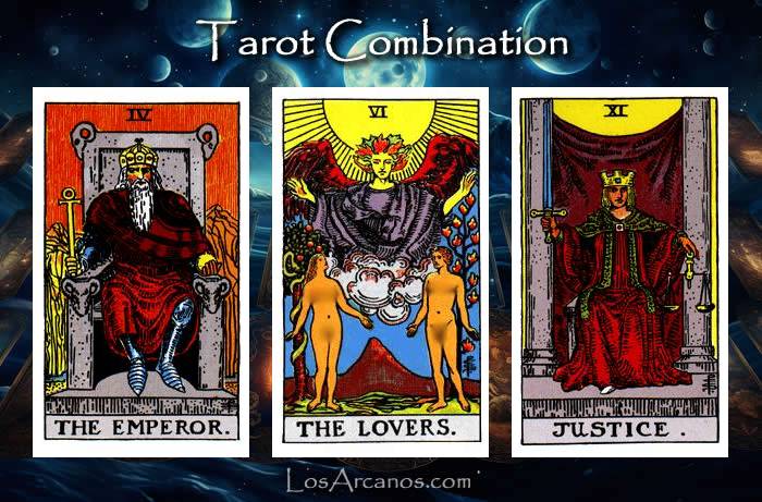 Combination THE EMPEROR, THE LOVERS and JUSTICE