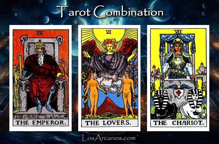 Combination THE EMPEROR, THE LOVERS and THE CHARIOT