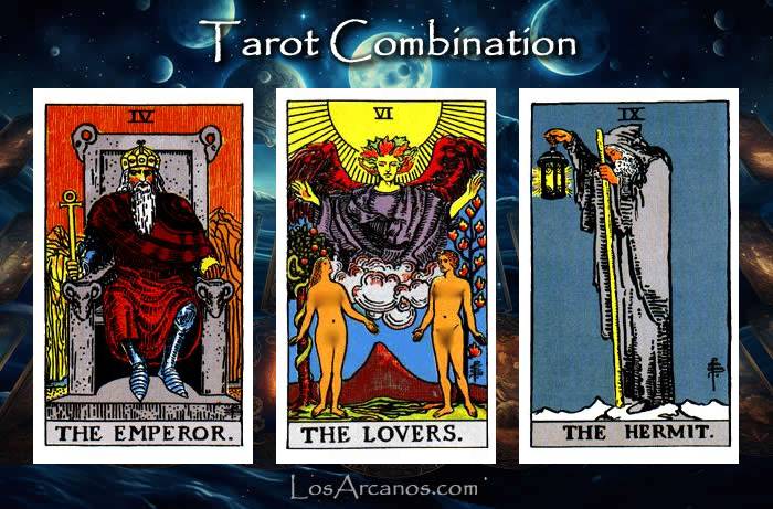 Combination THE EMPEROR, THE LOVERS and THE HERMIT