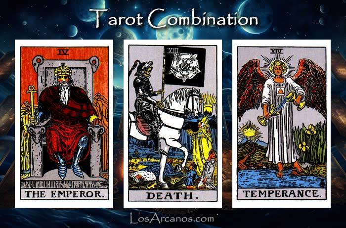 Combination THE EMPEROR, TRANSFORMATION and TEMPERANCE