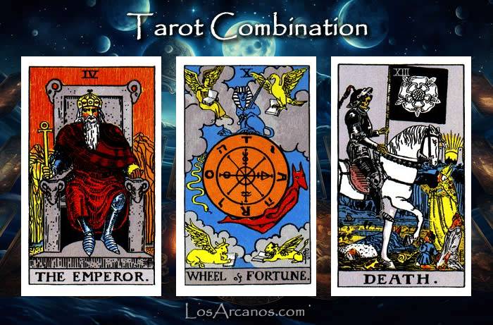 Combination THE EMPEROR, WHEEL OF FORTUNE and TRANSFORMATION