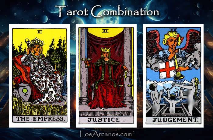 Combination THE EMPRESS, JUSTICE and JUDGEMENT