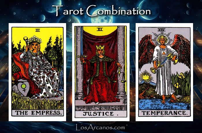 Combination THE EMPRESS, JUSTICE and TEMPERANCE