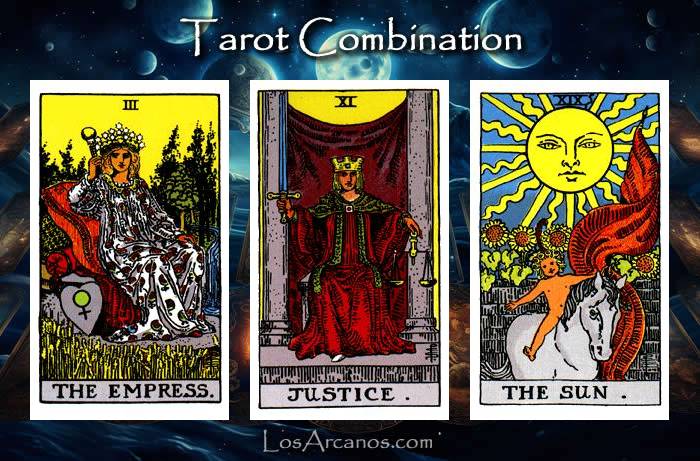 Combination THE EMPRESS, JUSTICE and THE SUN