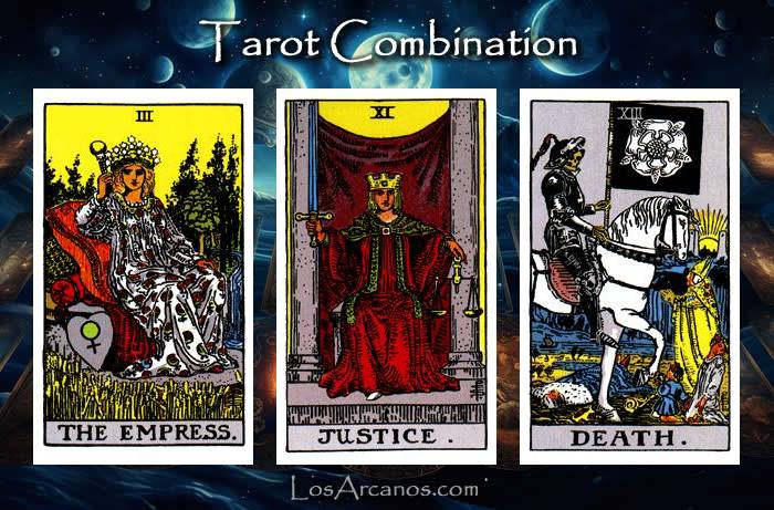 Combination THE EMPRESS, JUSTICE and TRANSFORMATION