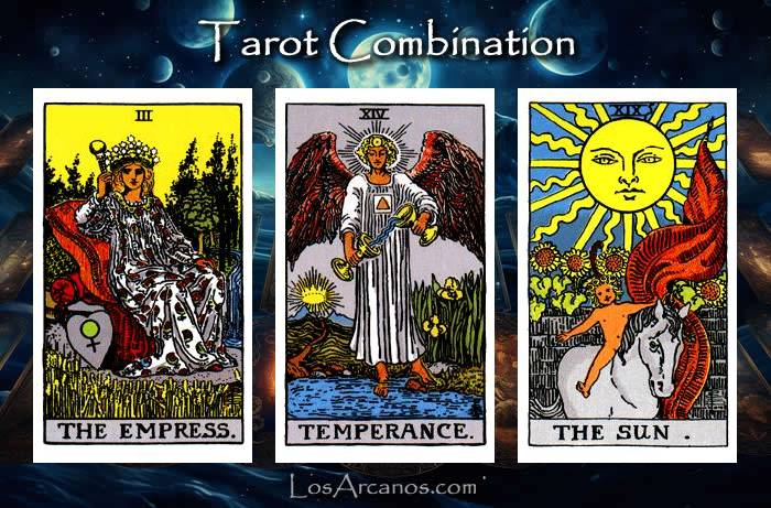 Combination THE EMPRESS, TEMPERANCE and THE SUN