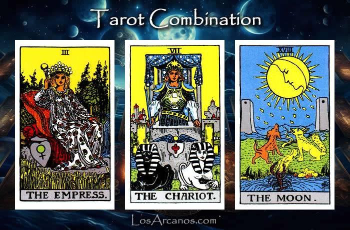 Combination THE EMPRESS, THE CHARIOT and THE MOON