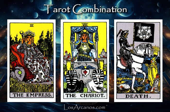 Combination THE EMPRESS, THE CHARIOT and TRANSFORMATION