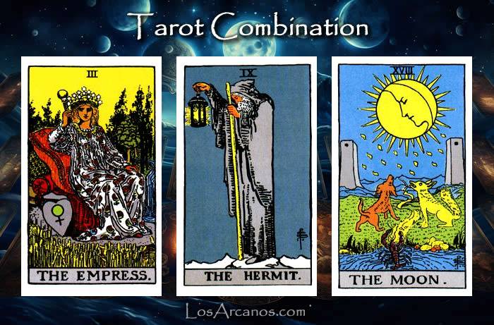 Combination THE EMPRESS, THE HERMIT and THE MOON