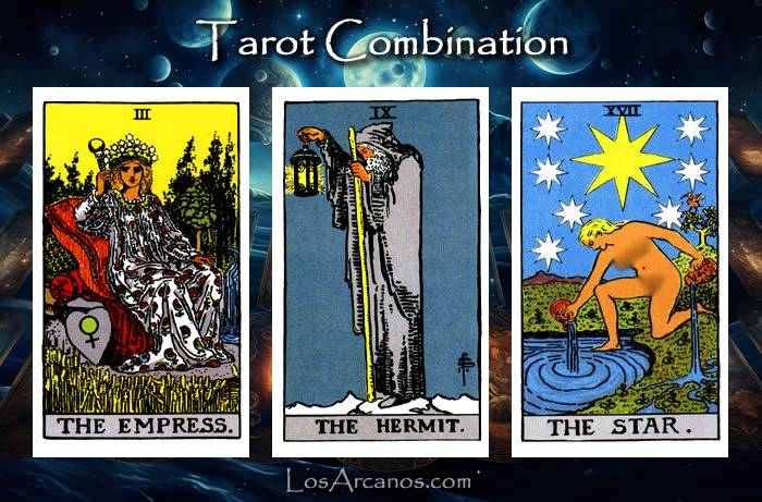 Combination THE EMPRESS, THE HERMIT and THE STAR