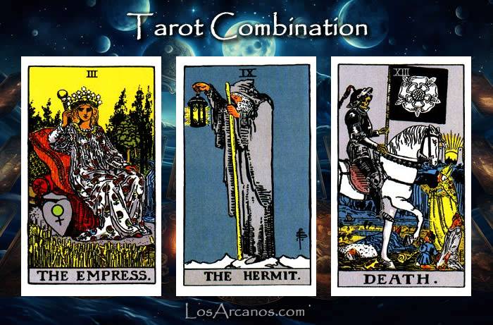 Combination THE EMPRESS, THE HERMIT and TRANSFORMATION