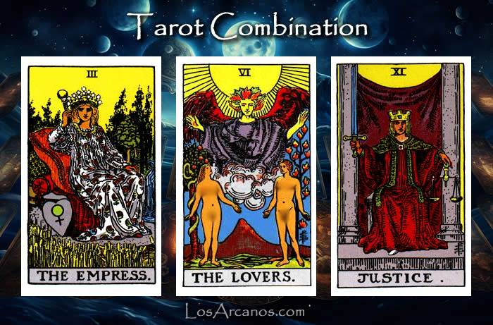 Combination THE EMPRESS, THE LOVERS and JUSTICE