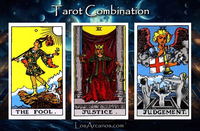 Combination THE FOOL, JUSTICE and JUDGEMENT