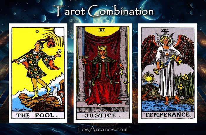 Combination THE FOOL, JUSTICE and TEMPERANCE