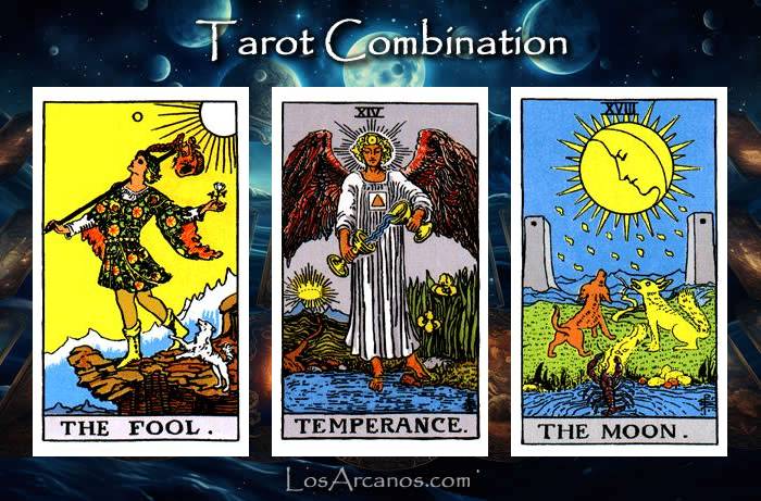 Combination THE FOOL, TEMPERANCE and THE MOON