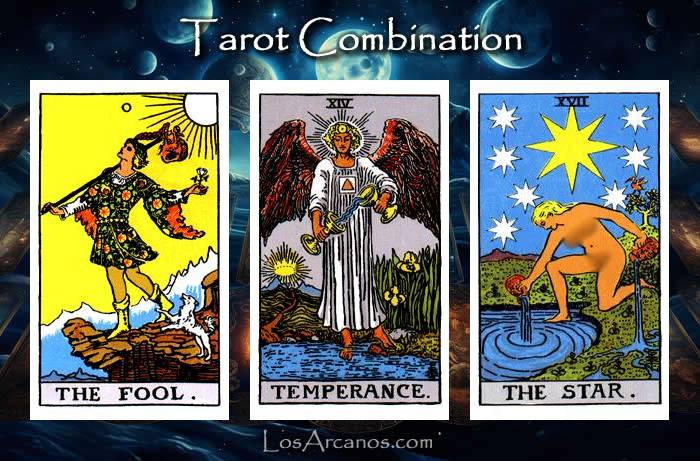 Combination THE FOOL, TEMPERANCE and THE STAR
