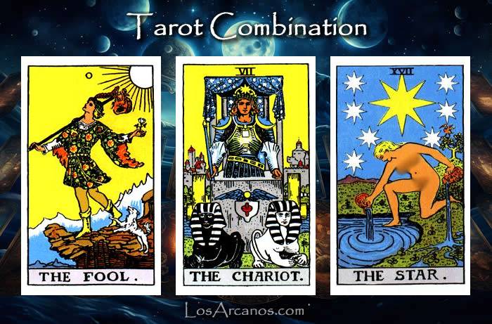 Combination THE FOOL, THE CHARIOT and THE STAR