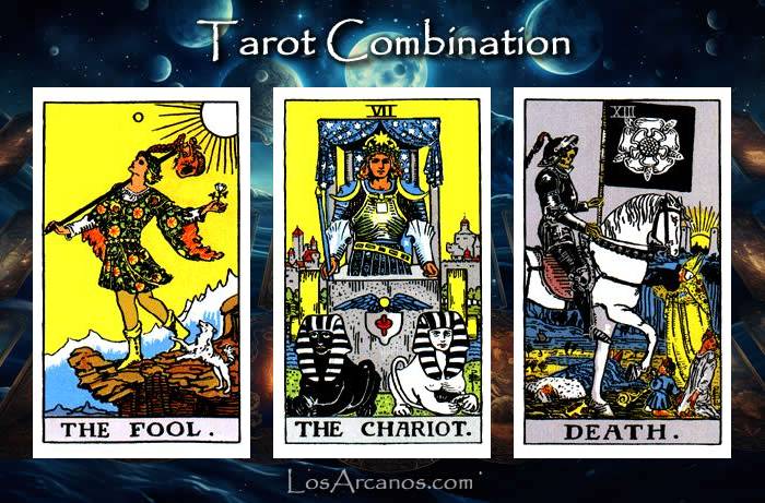Combination THE FOOL, THE CHARIOT and TRANSFORMATION