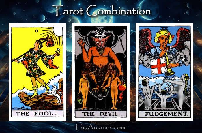 Combination THE FOOL, THE DEVIL and JUDGEMENT