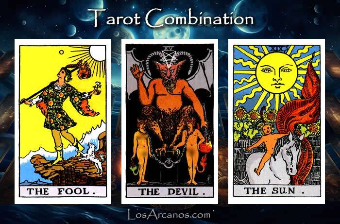 Combination THE FOOL, THE DEVIL and THE SUN