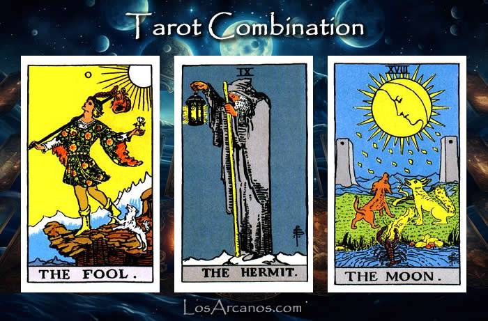 Combination THE FOOL, THE HERMIT and THE MOON