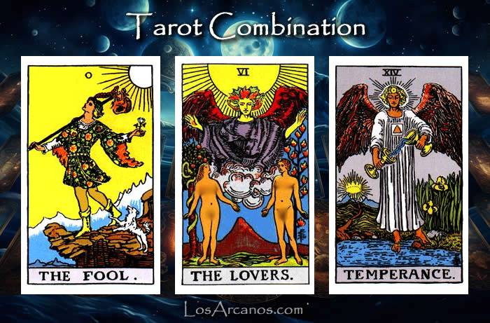 Combination THE FOOL, THE LOVERS and TEMPERANCE