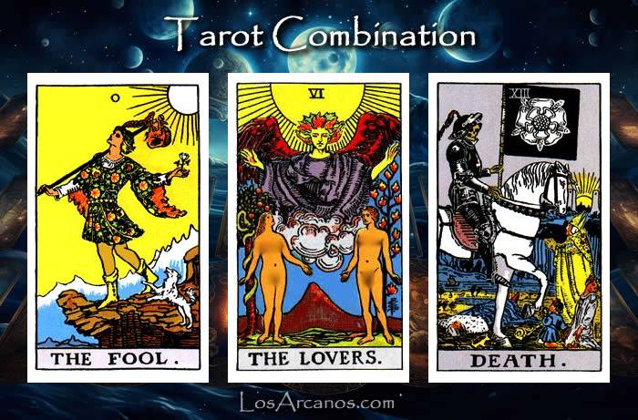 Combination THE FOOL, THE LOVERS and TRANSFORMATION