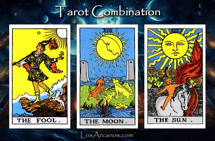 Combination THE FOOL, THE MOON and THE SUN
