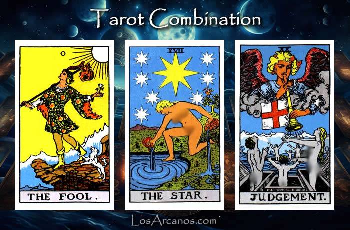 Combination THE FOOL, THE STAR and JUDGEMENT