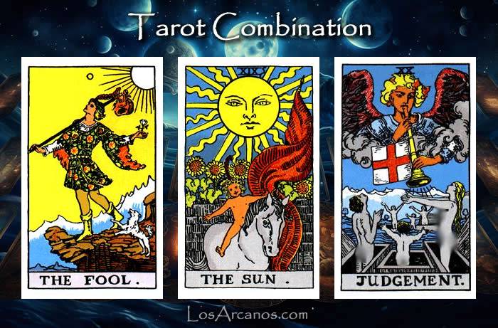 Combination THE FOOL, THE SUN and JUDGEMENT