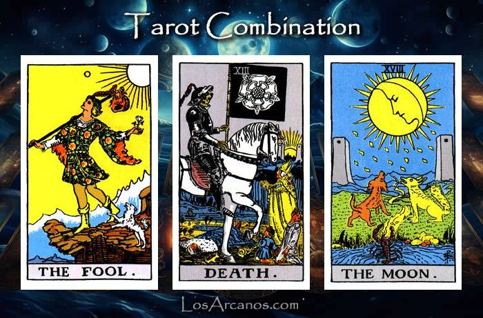 Combination THE FOOL, TRANSFORMATION and THE MOON