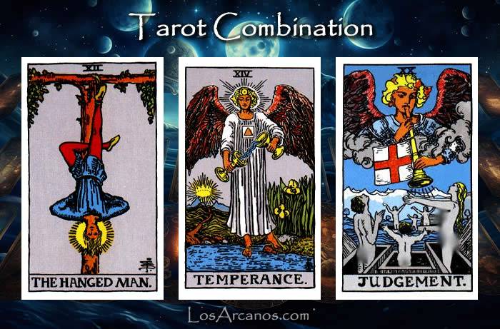 Combination THE HANGED MAN, TEMPERANCE and JUDGEMENT