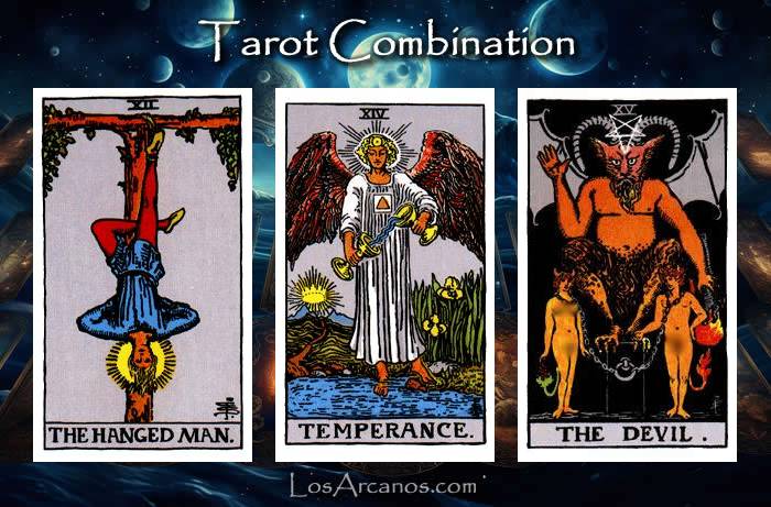 Combination THE HANGED MAN, TEMPERANCE and THE DEVIL