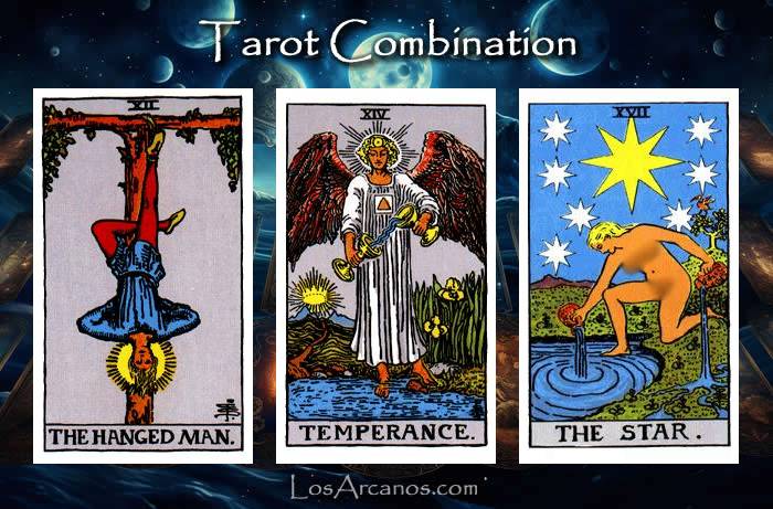 Combination THE HANGED MAN, TEMPERANCE and THE STAR