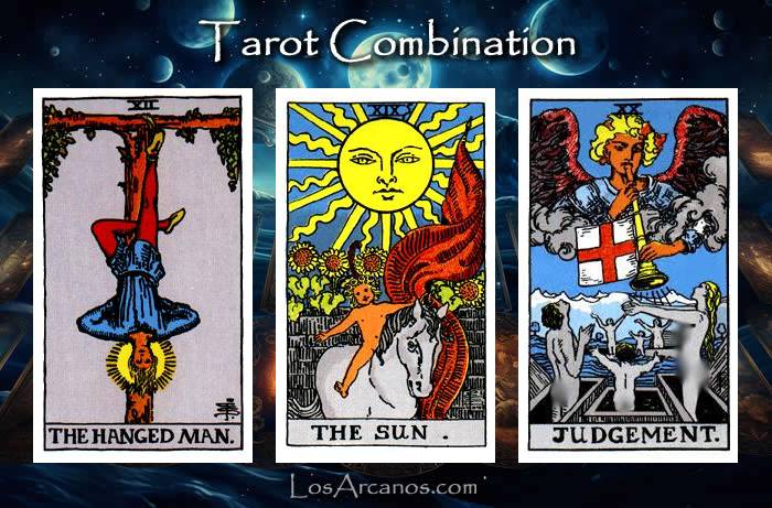 Combination THE HANGED MAN, THE SUN and JUDGEMENT