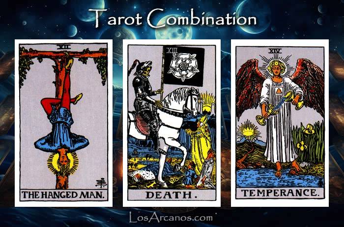 Combination THE HANGED MAN, TRANSFORMATION and TEMPERANCE