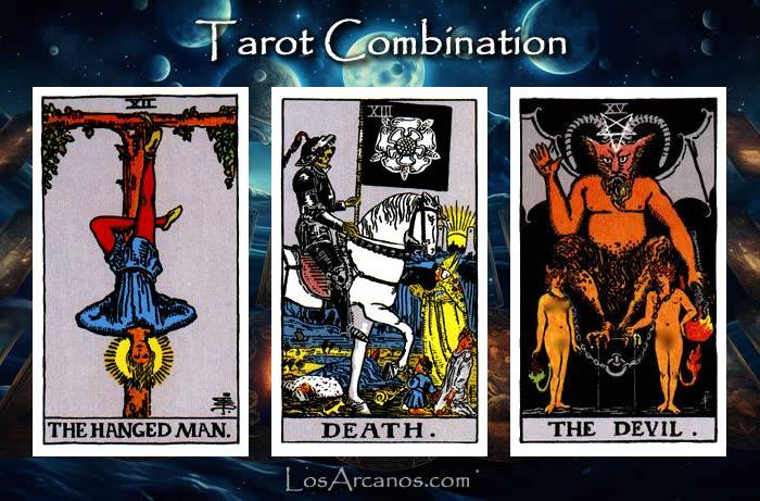 Combination THE HANGED MAN, TRANSFORMATION and THE DEVIL