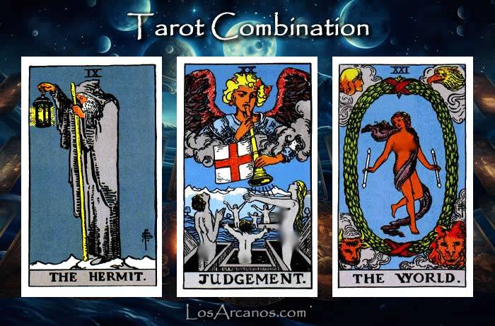 Combination THE HERMIT, JUDGEMENT and THE WORLD