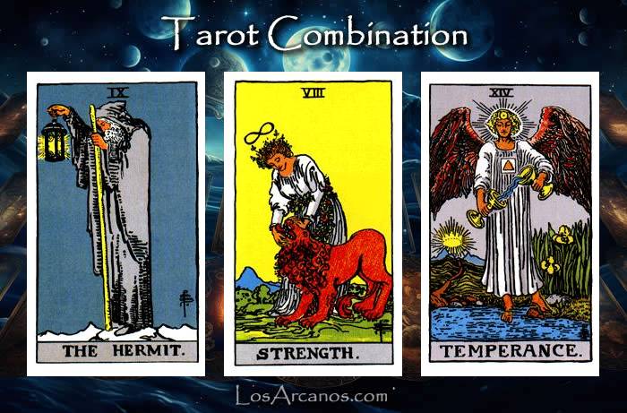 Combination THE HERMIT, STRENGTH and TEMPERANCE