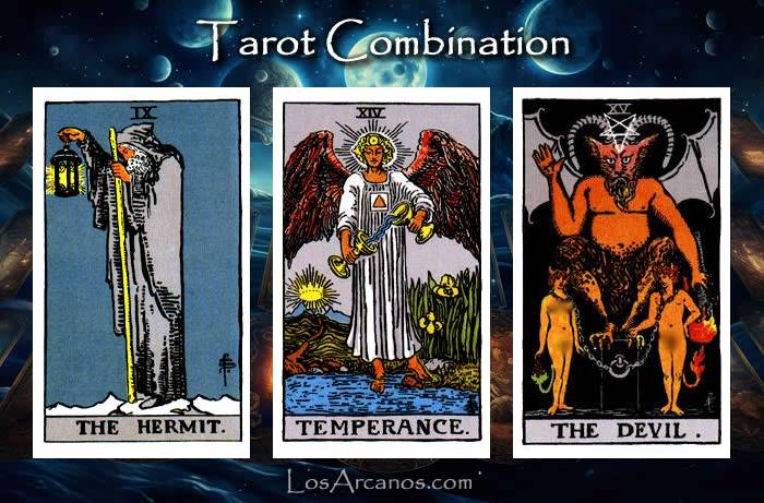 Combination THE HERMIT, TEMPERANCE and THE DEVIL