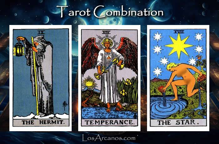 Combination THE HERMIT, TEMPERANCE and THE STAR