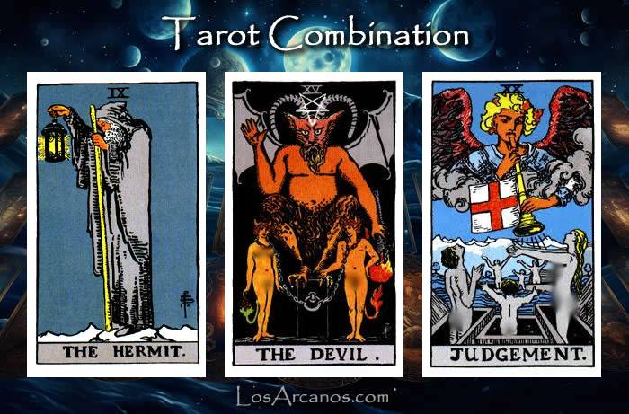 Combination THE HERMIT, THE DEVIL and JUDGEMENT