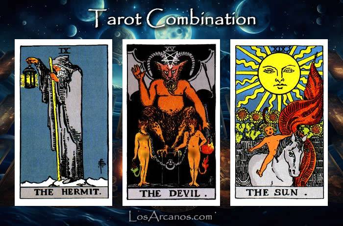 Combination THE HERMIT, THE DEVIL and THE SUN