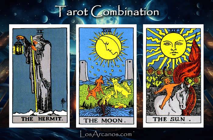 Combination THE HERMIT, THE MOON and THE SUN