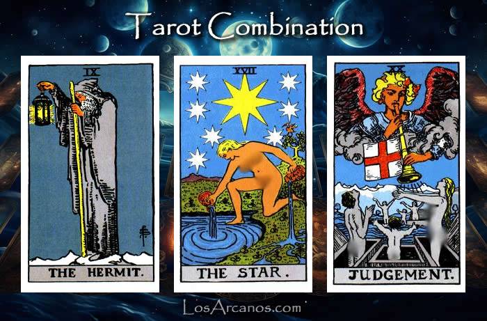 Combination THE HERMIT, THE STAR and JUDGEMENT